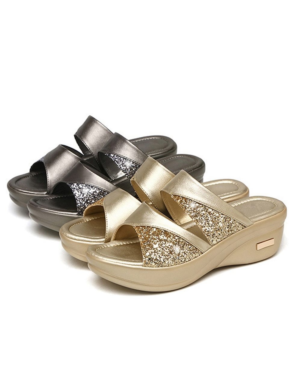 Higolot™ New Summer Glitter PU Wedge Platform Comfortable Sandals For Women