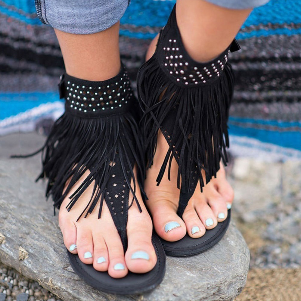Castillotigo™ Nuevas sandalias de pedrería con flecos para mujer de verano