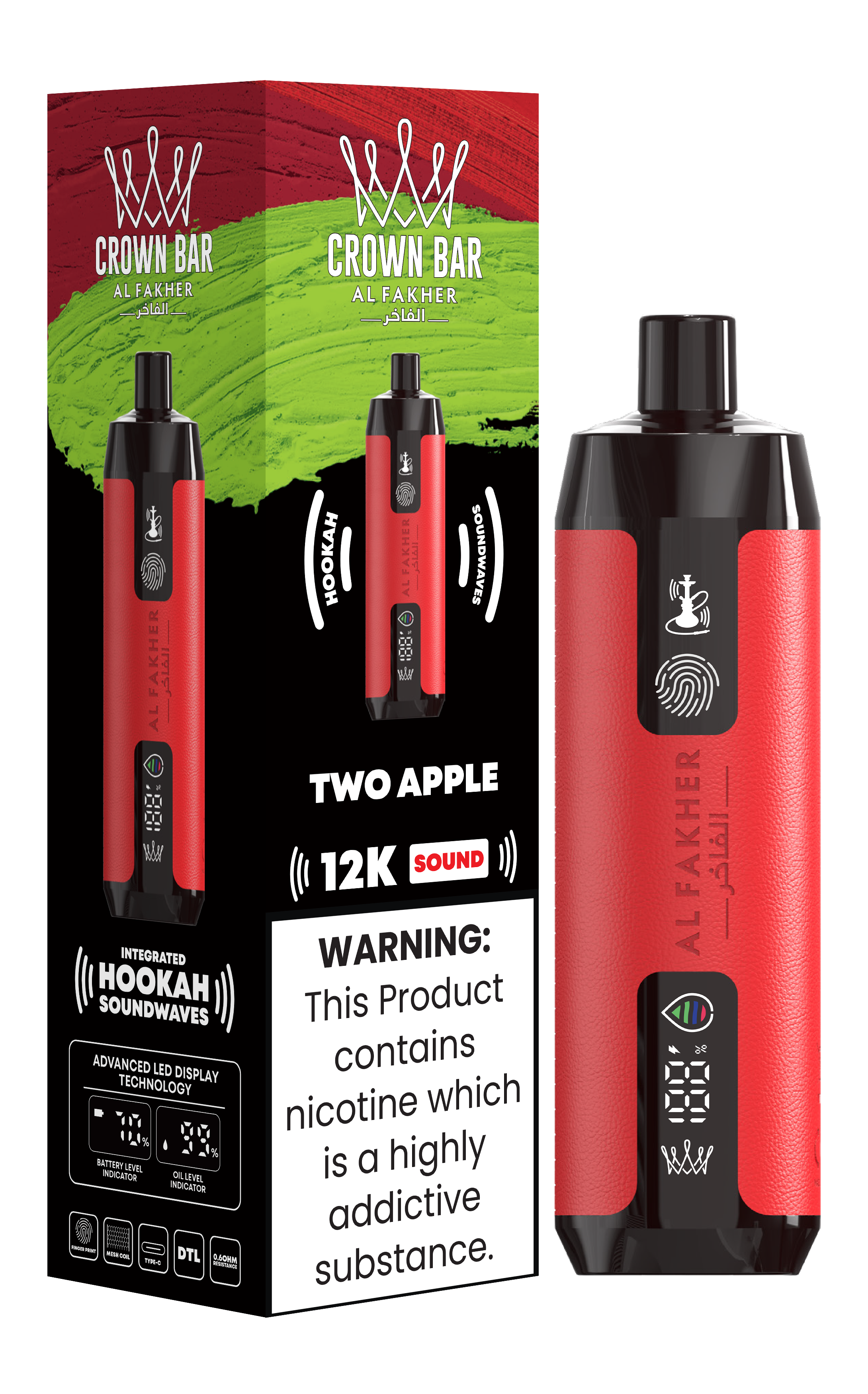 Al Fakher 12000 Puffs Two Apple