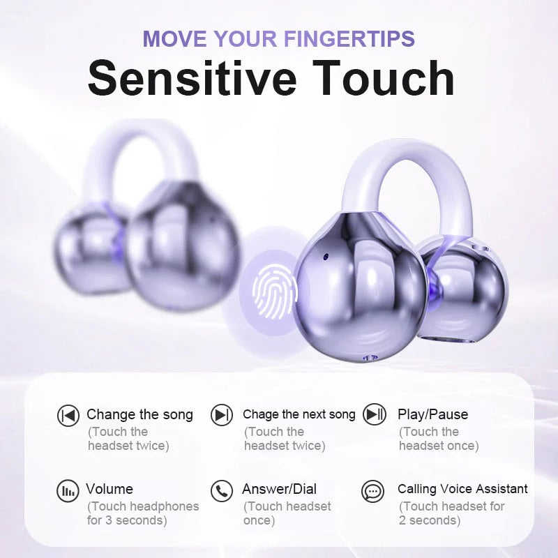 ✨AI Translation Open Ear Clip Bluetooth Headphone