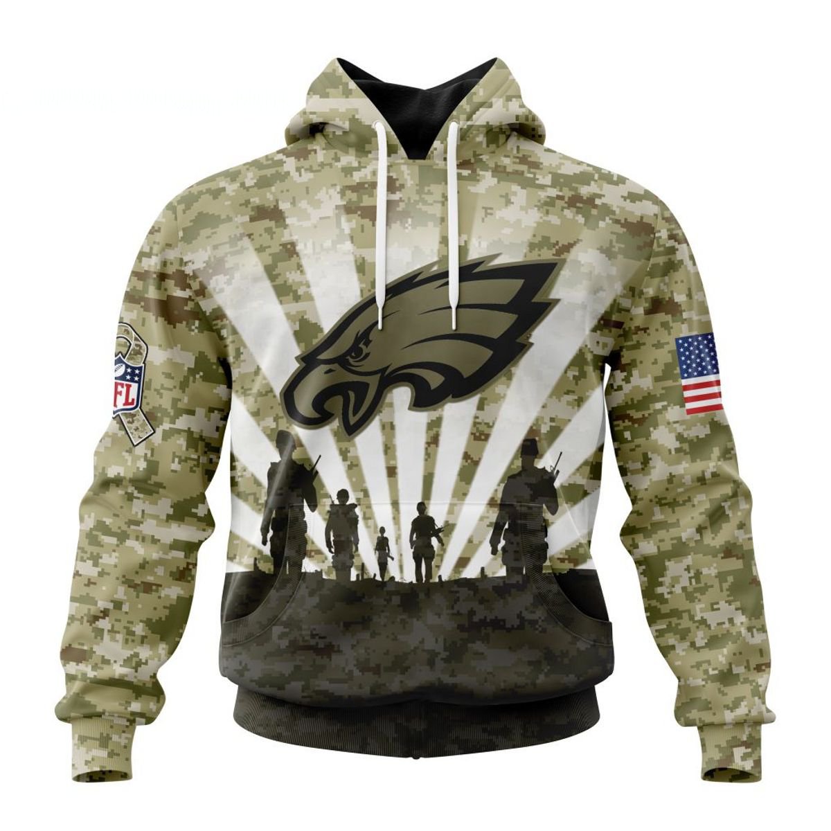 PHILADELPHIA EAGLES 3D HOODIE HONOR VETERANS