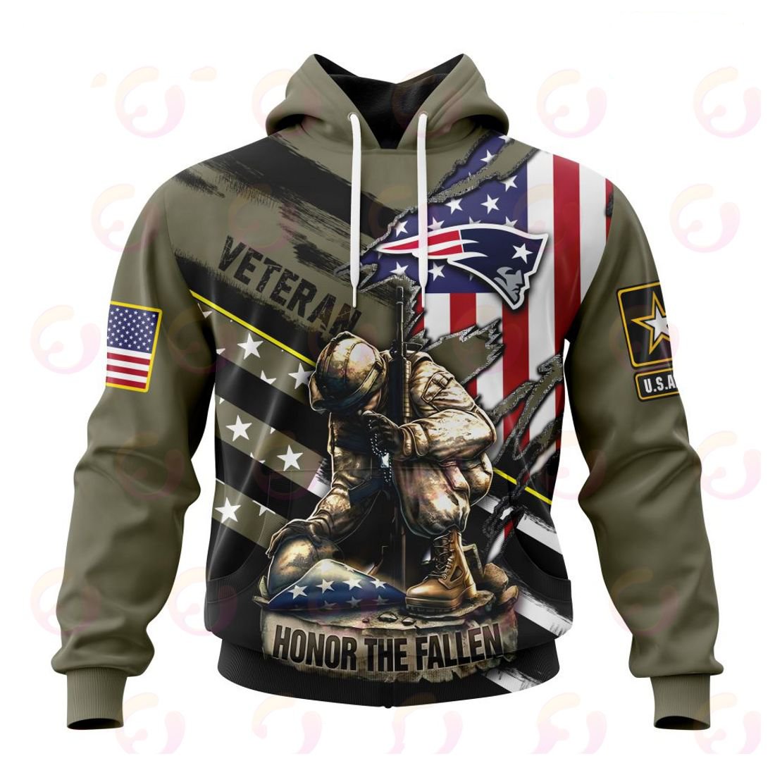 NEW ENGLAND PATRIOTS 3D HOODIE VETERANS