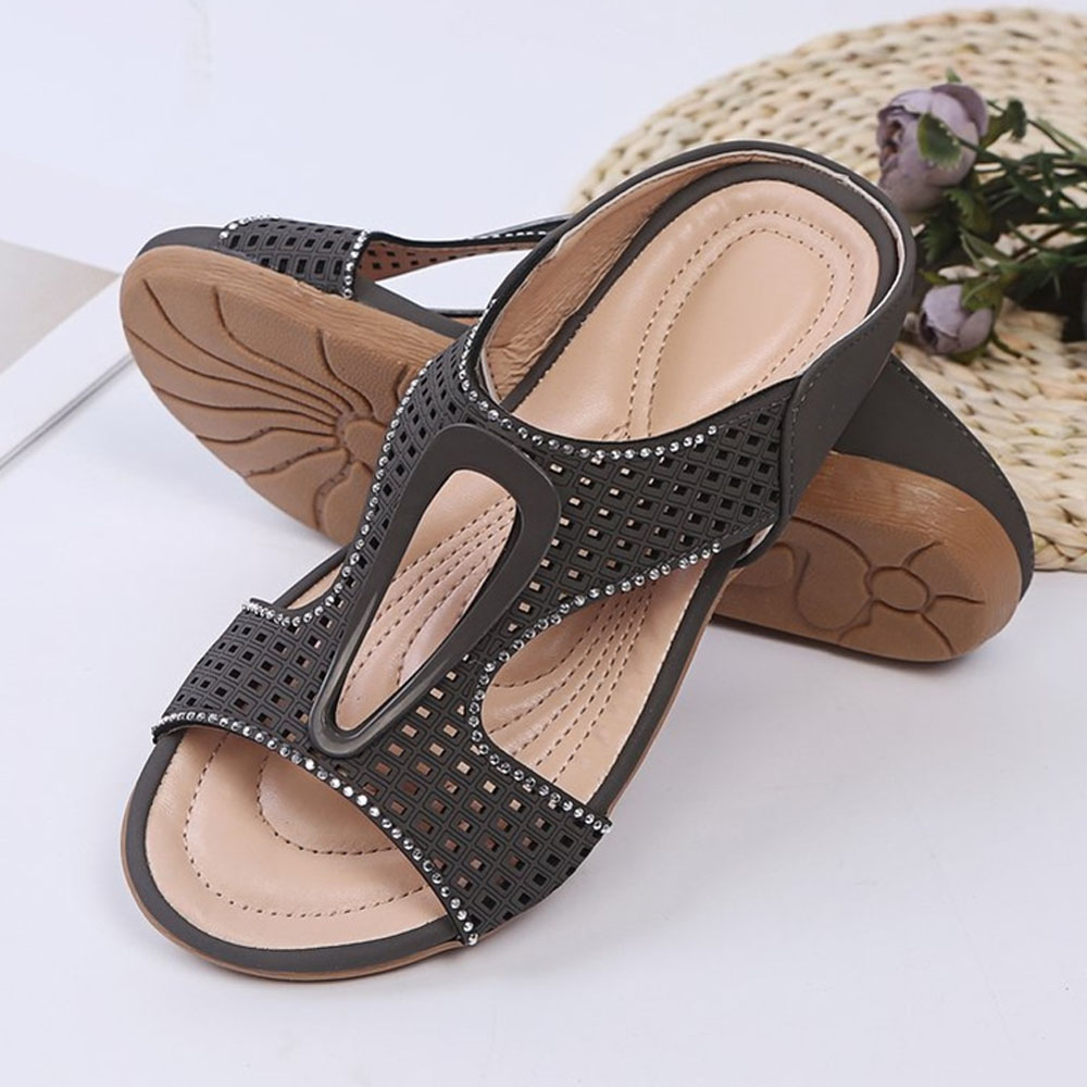 Castillotigo™ Nuevas sandalias huecas con diamantes de imitación para mujer