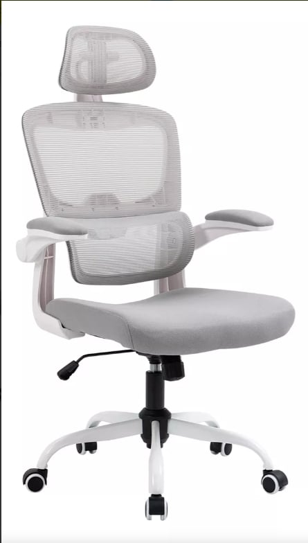 Silla de oficina ergonómica - estilo moderno con reposacabezas y reposabrazos regulables y respaldo regulable