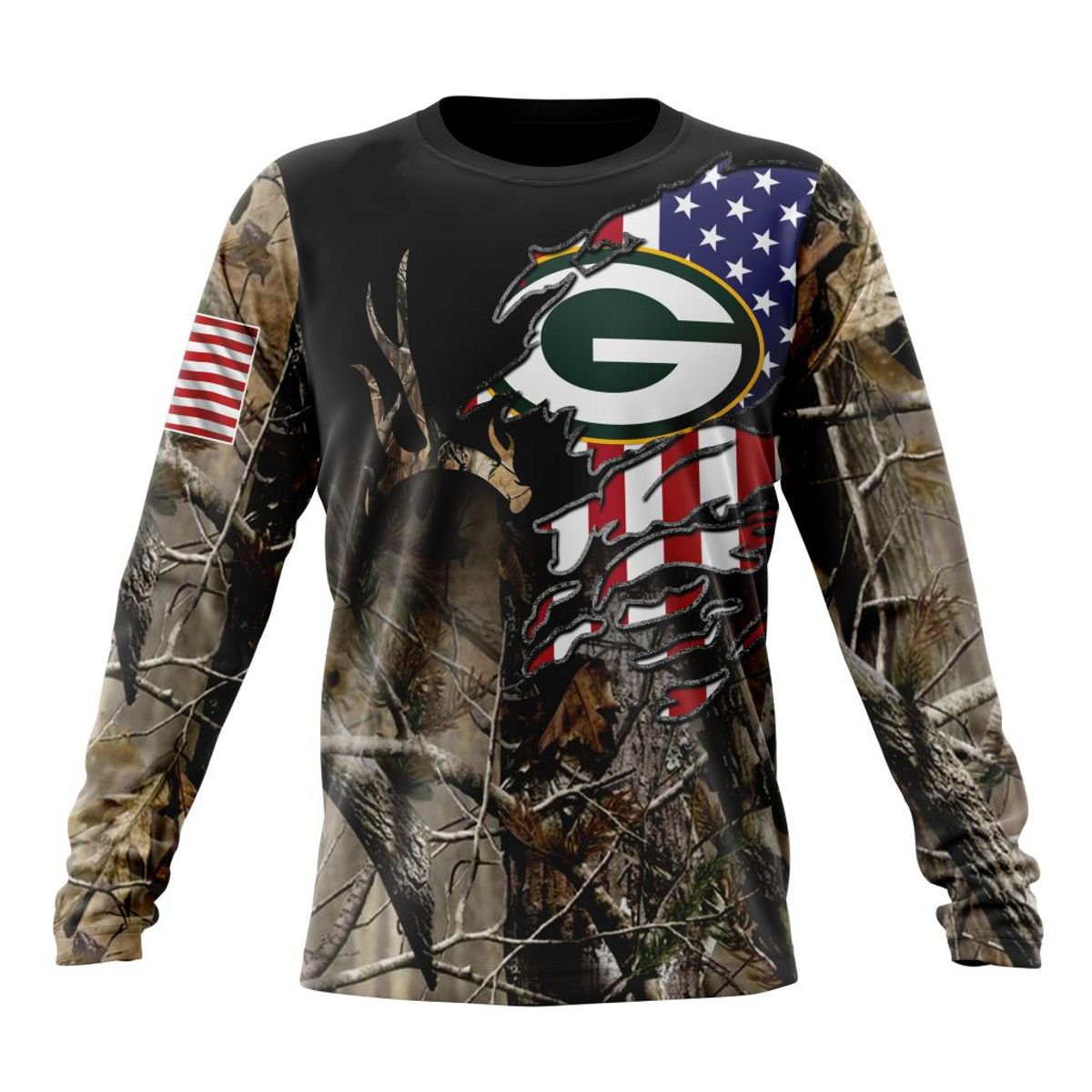 GREEN BAY PACKERS 3D HOODIE CAMO REALTREE HUNTING