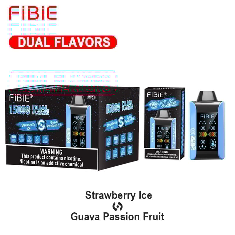 FIBIE 15000 Dual Flavors Disposable Vapor Wands(15000 PUFFS) - Digital LCD Indicator