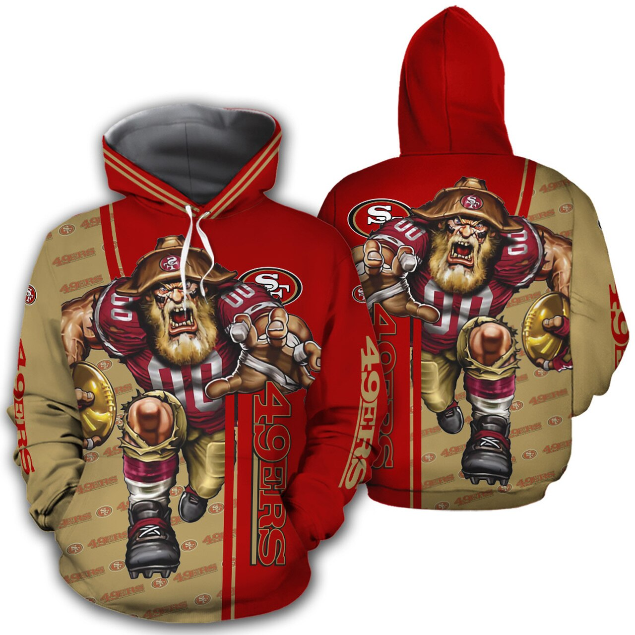 SAN FRANCISCO 49ERS 3D HOODIE SSFF49016