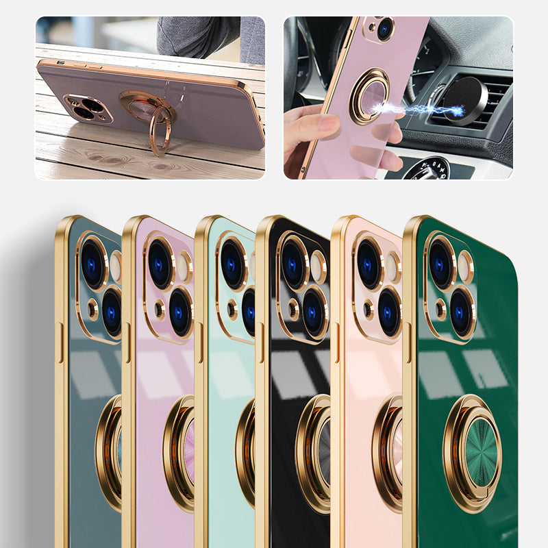 Plated Case with Ring For iPhone