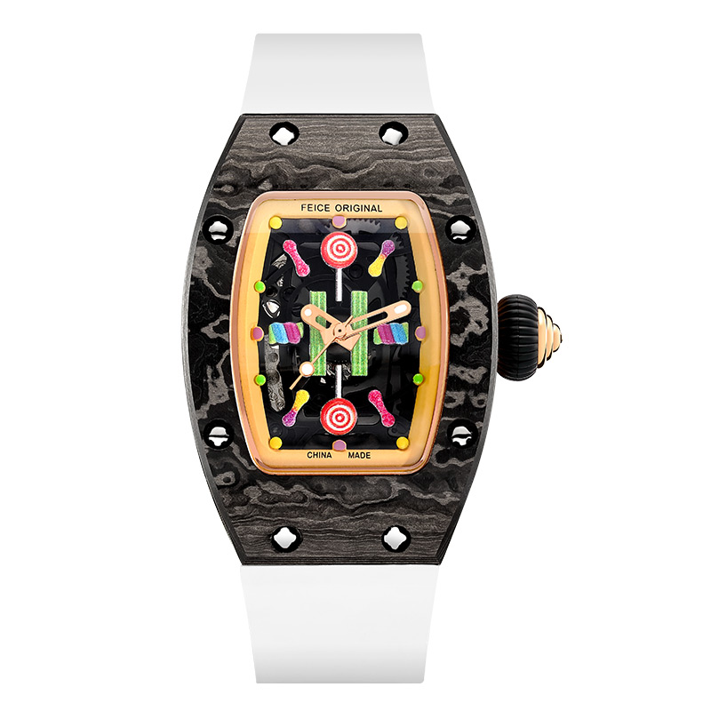FM606 Skeleton Mechanical Waterproof Wristwatch For Ladies