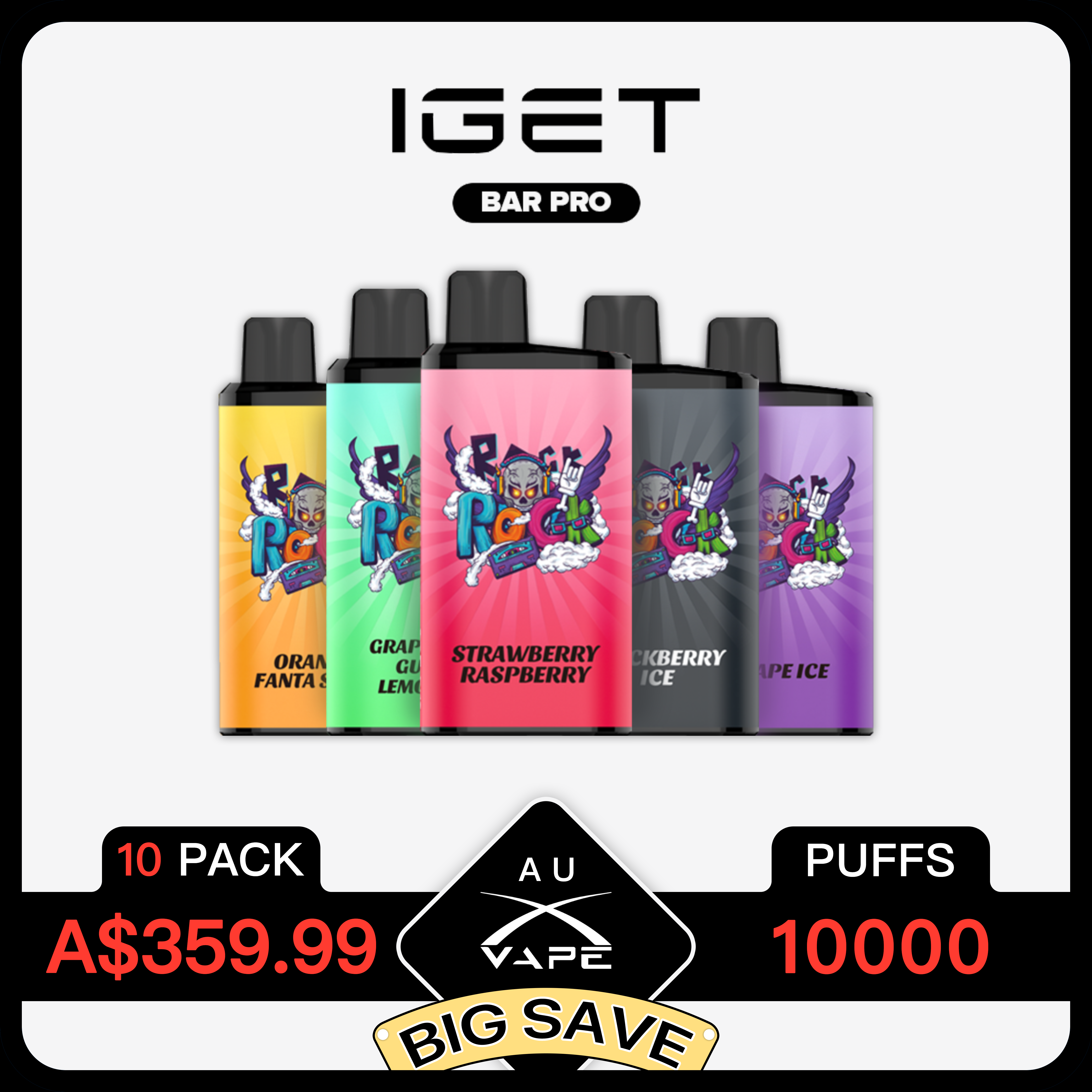 IGET Bar Pro 10000 Puffs – 10 Pack