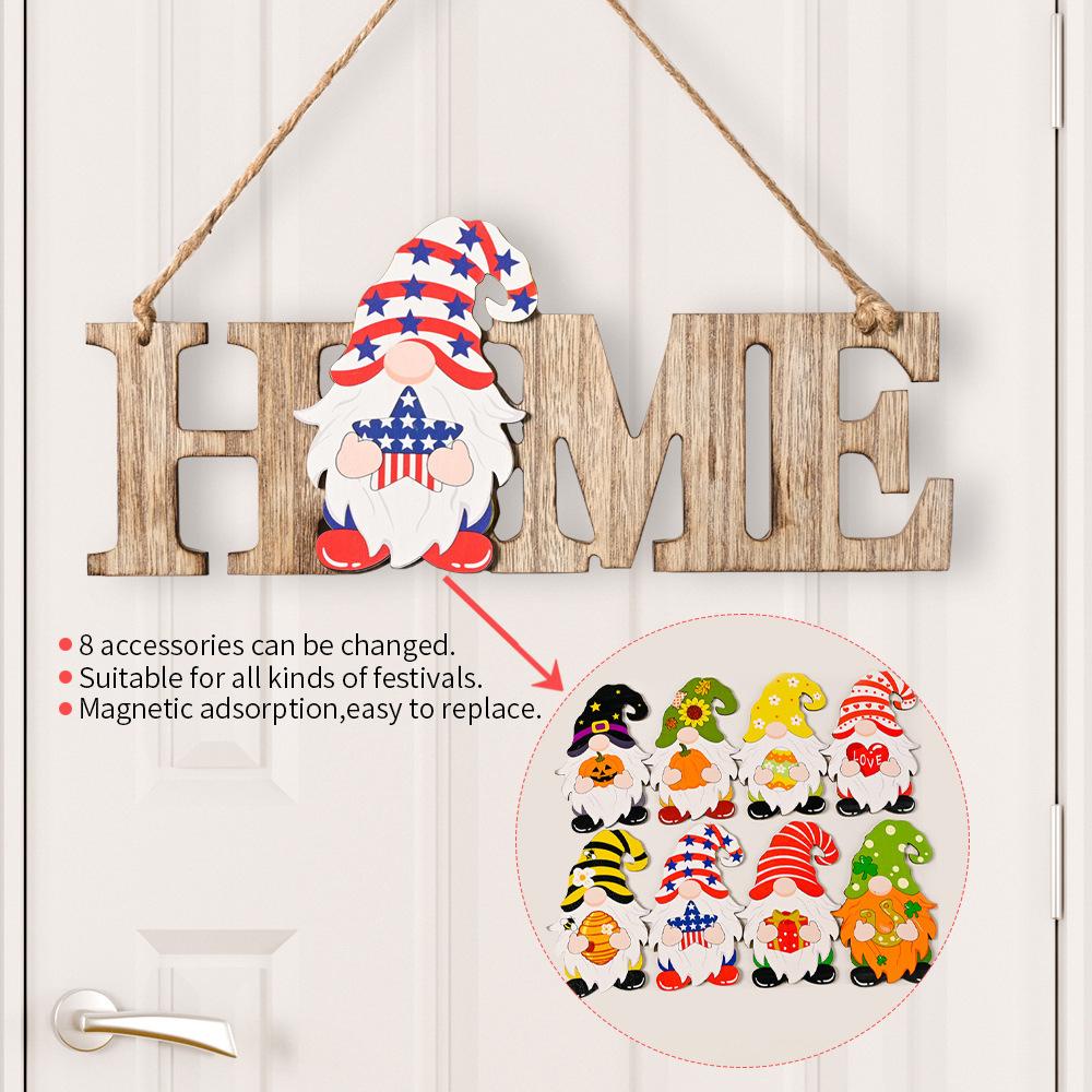 Higomore™ Interchangeable Faceless Gnome Front Door Welcome Sign