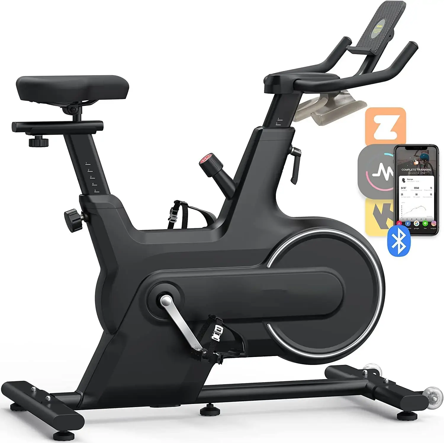 Indoor Cycling Bike, Exercise Bike for Home with Resistance, Bluetooth Stationary Bike, iPad Holder
