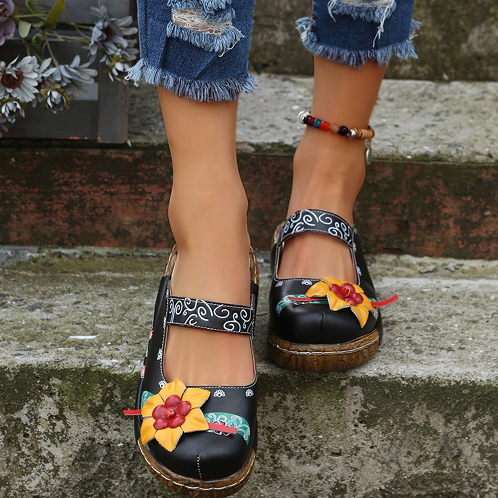 Castillotigo™ Zapatillas al aire libre de flores de estilo étnico para mujer nuevas de verano