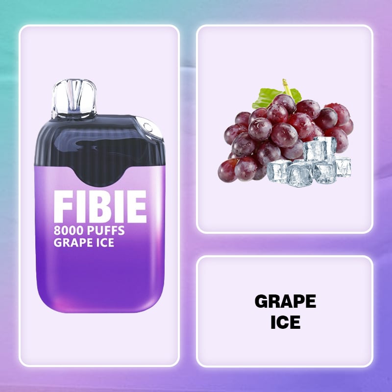 FIBIE 8000 Dual Flavors Disposable Vapor Wands(8000 PUFFS) - Grape-Ice