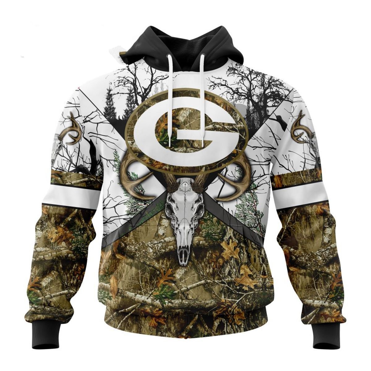 GREEN BAY PACKERS DEER SKULL AND FOREST 3D HOODIE