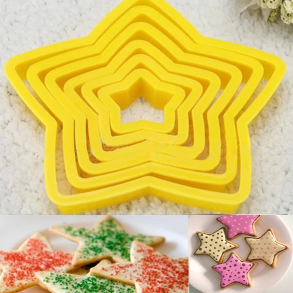 Christmas Tree Stars Shape Cake Biscuit Moulds