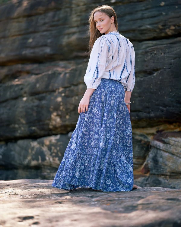 AQUA INDIAN ROSE MAXI SKIRT