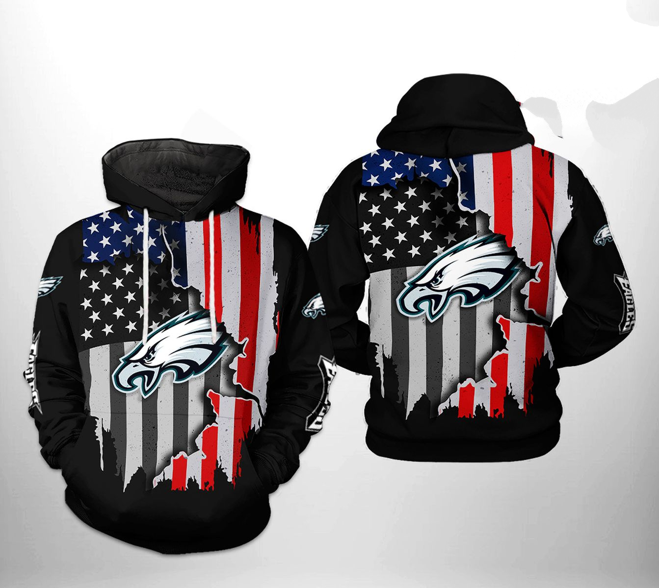 PHILADELPHIA EAGLES 3D HOODIE SKULL103