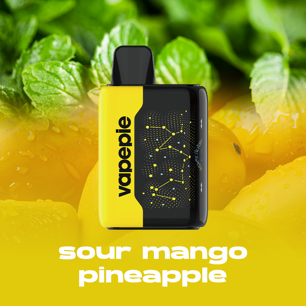 3 DB 🔥SOUR MANGO PINEAPPLE - VAPEPIE 25000 PUFFS - Star Sky Curved Screen