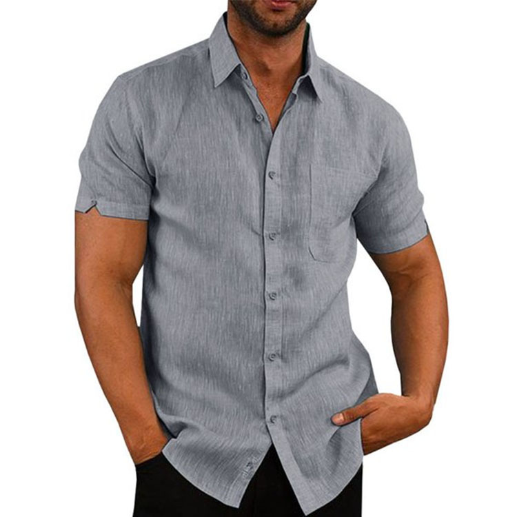 Castillotigo™ Camisa de hombre sencilla y cómoda en color liso