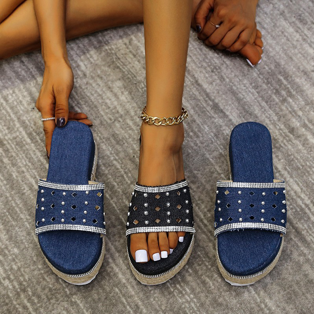 Castillotigo™ Sandalias y zapatillas de mezclilla de suela gruesa de verano 2022