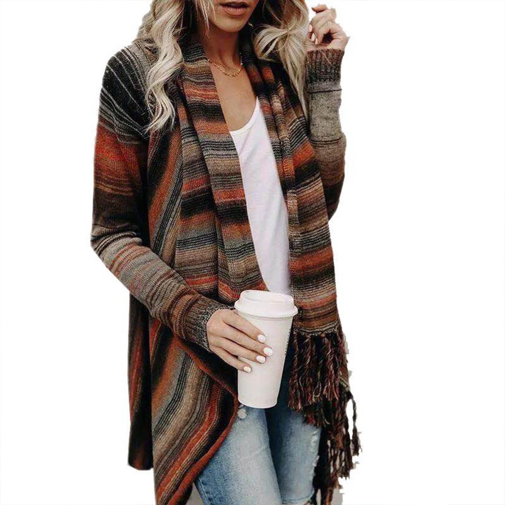 Higolot™ Irregular tassel cardigan shawl jumper
