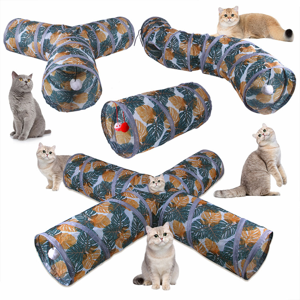 Higolot™ Foldable Pet Supplies Cat Print Tunnel