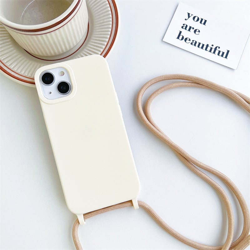 Solid Silicone Lanyard Case for iPhone