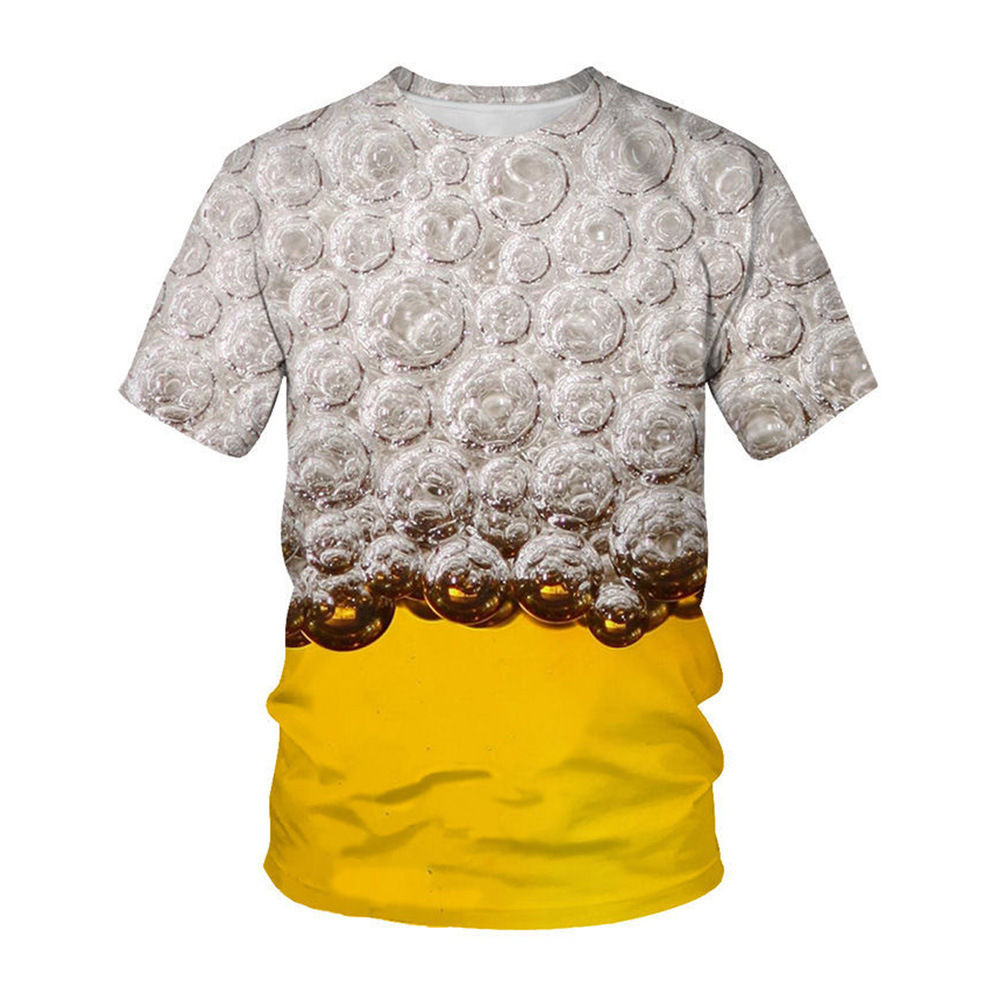 Fashion 3D Print Beer Bubble Short Sleeve T-Shirt