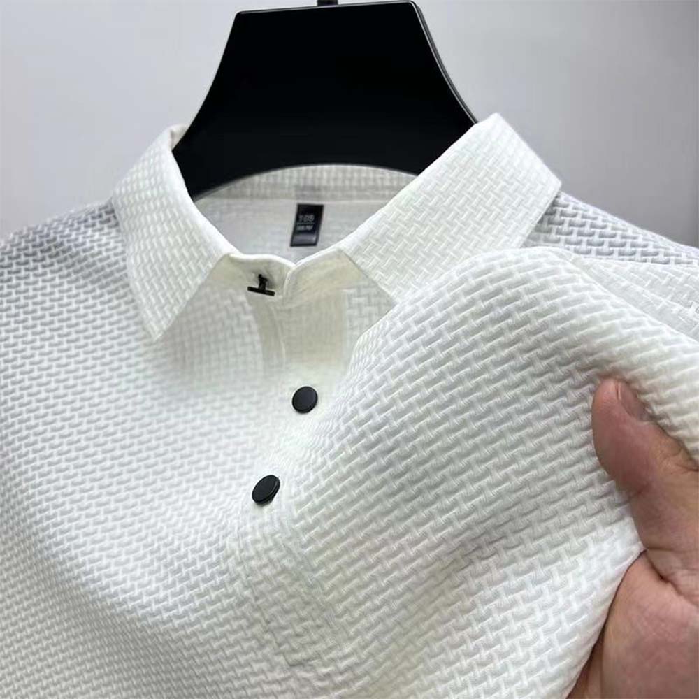 Castillotigo™ Camiseta de manga corta de malla de seda helada para hombre