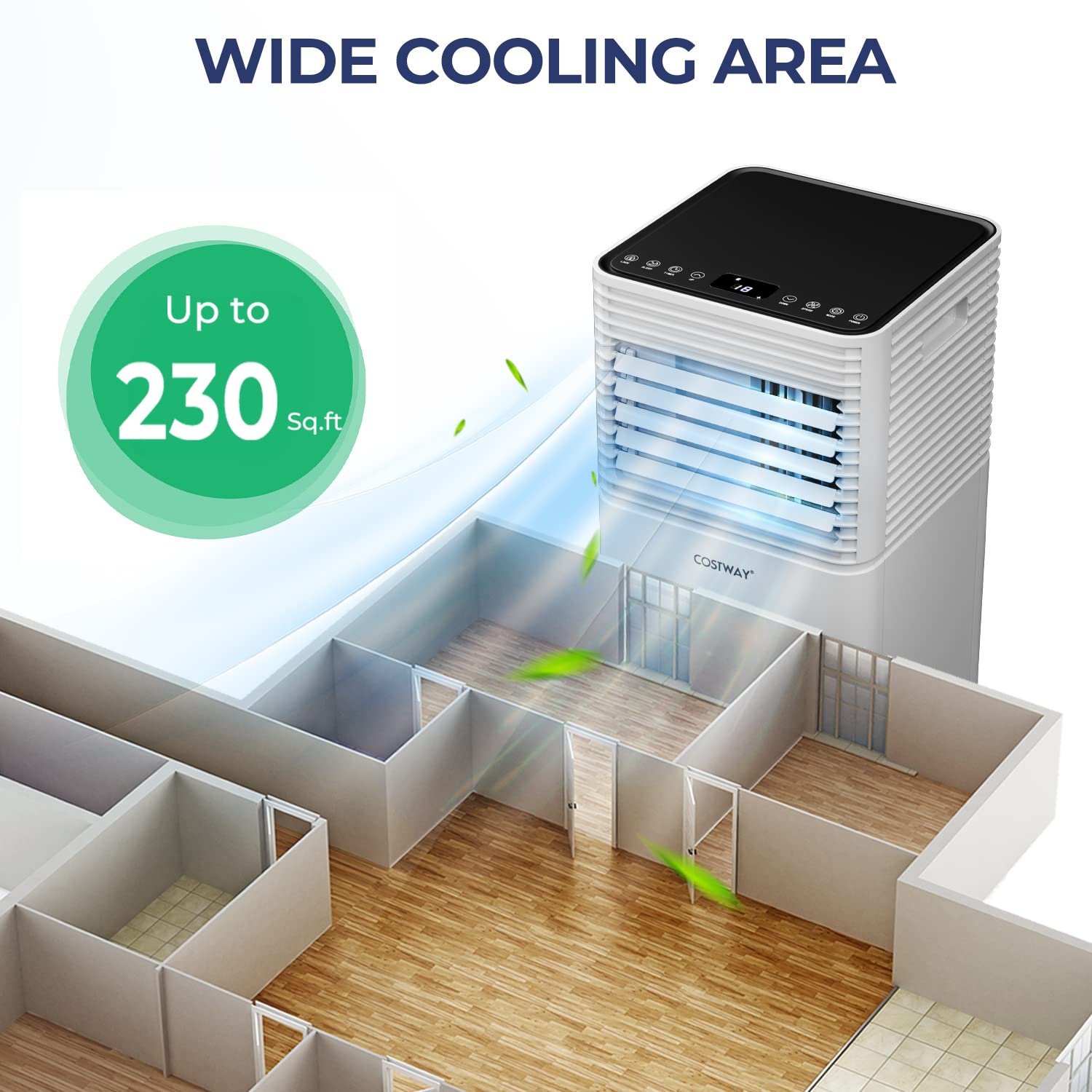 COSTWAY aire acondicionado portátil de calefacción y refrigeración con mando a distancia