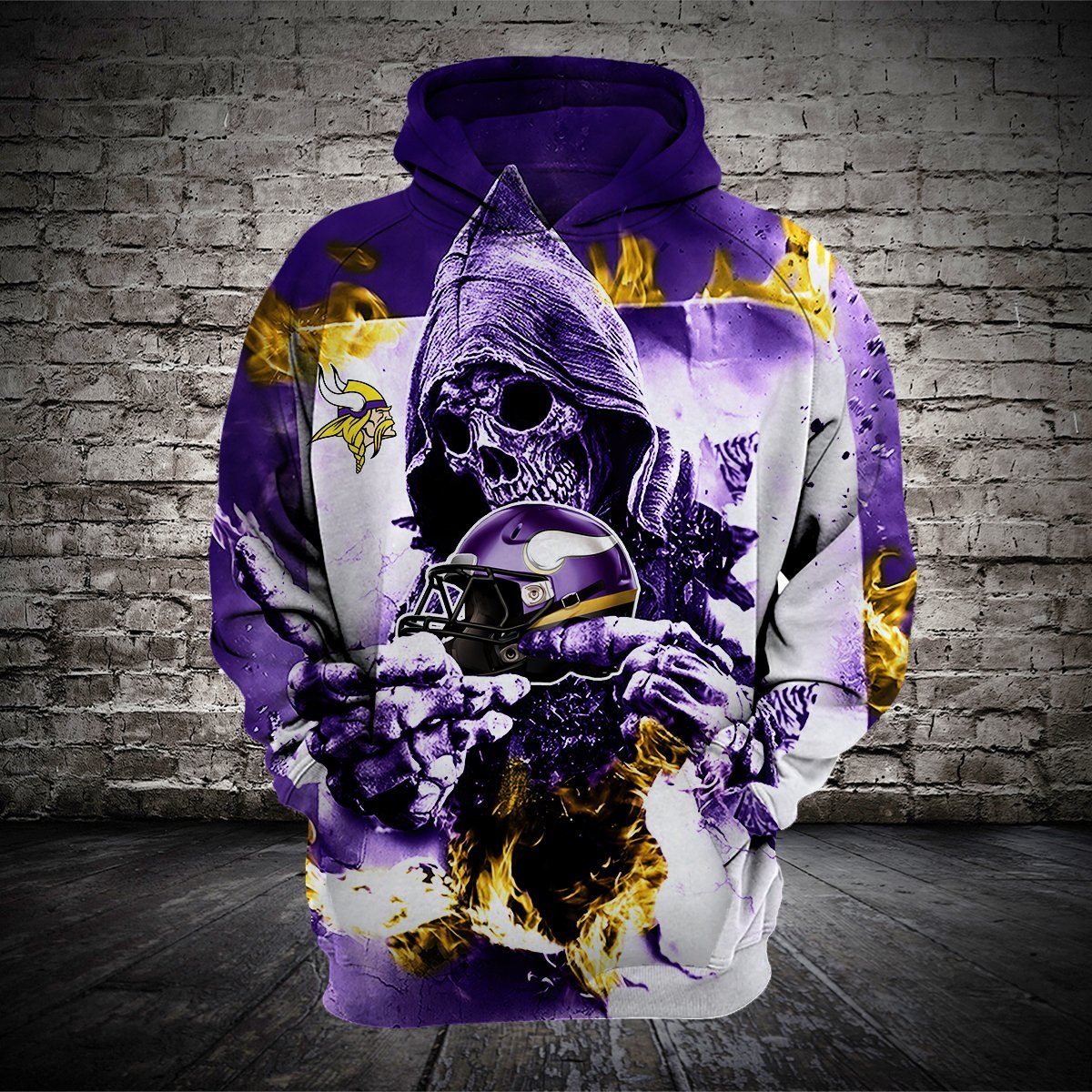 VIKINGS 3D HOODIE SKULL