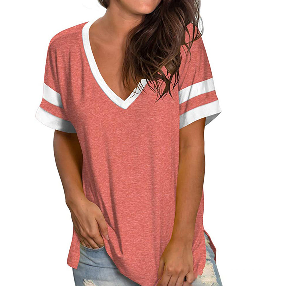 Castillotigo™ Nuevas camisetas de mujer de color sólido con costuras de manga corta