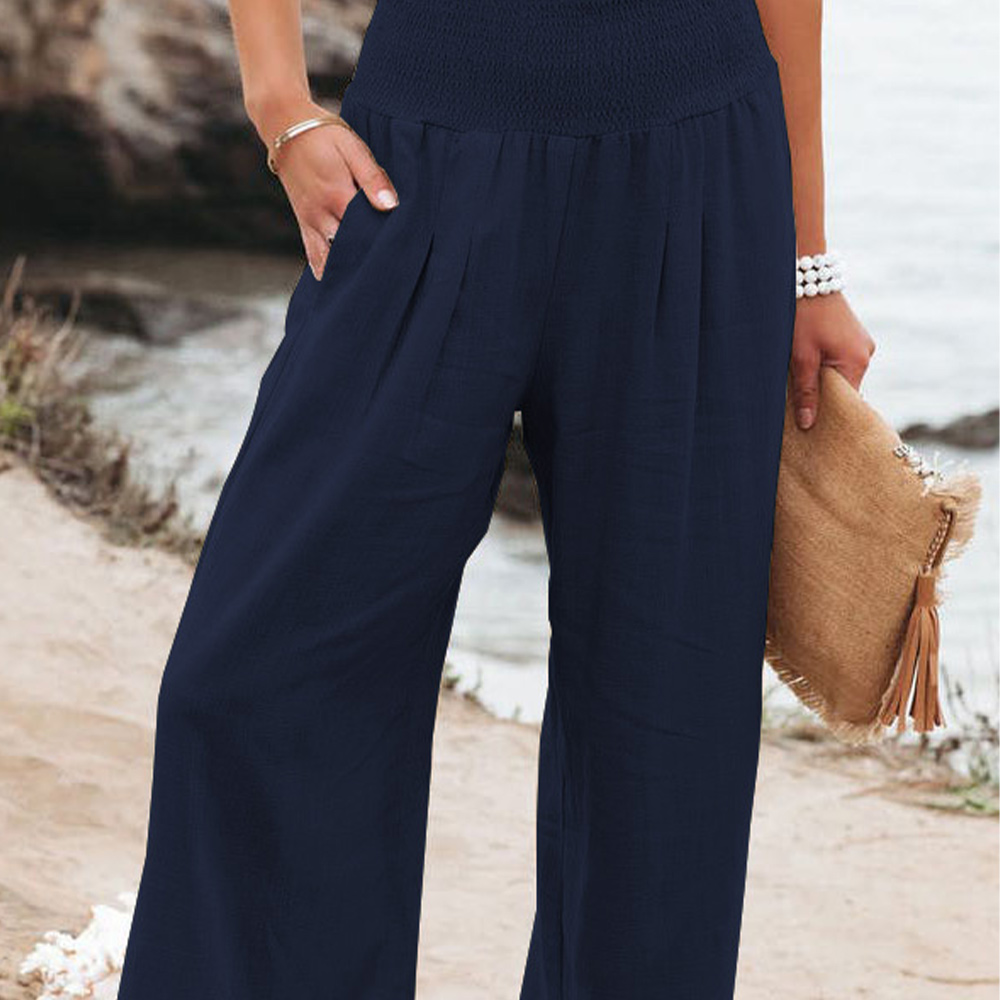 Castillotigo™ Pantalones anchos sueltos de lino y algodón informales a la moda para mujer