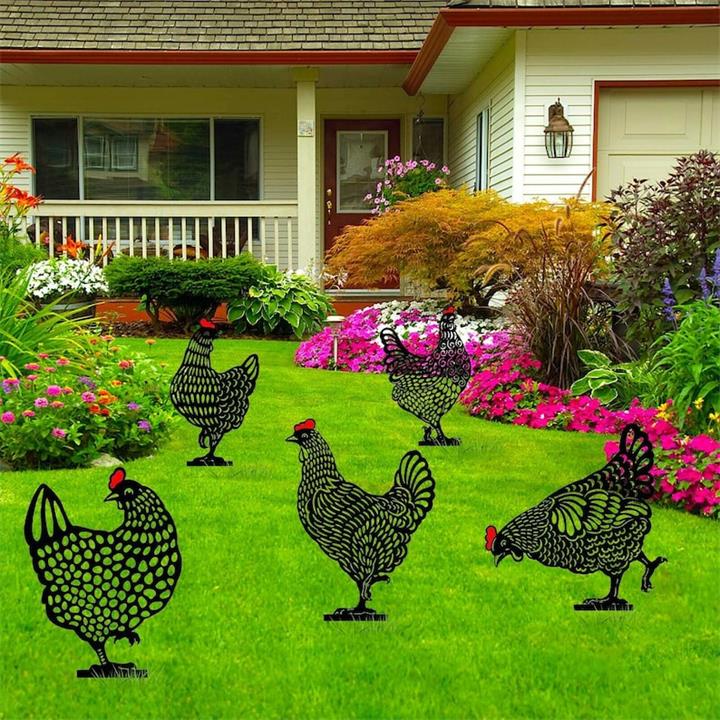 Garden Decor Farmhouse Chicken Stakes🐓