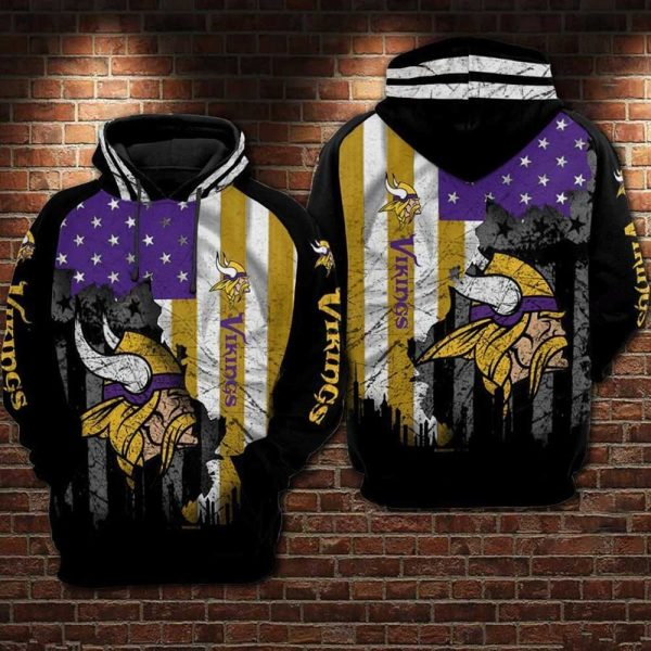 MINNESOTA VIKINGS 3D HOODIE SKULL 110