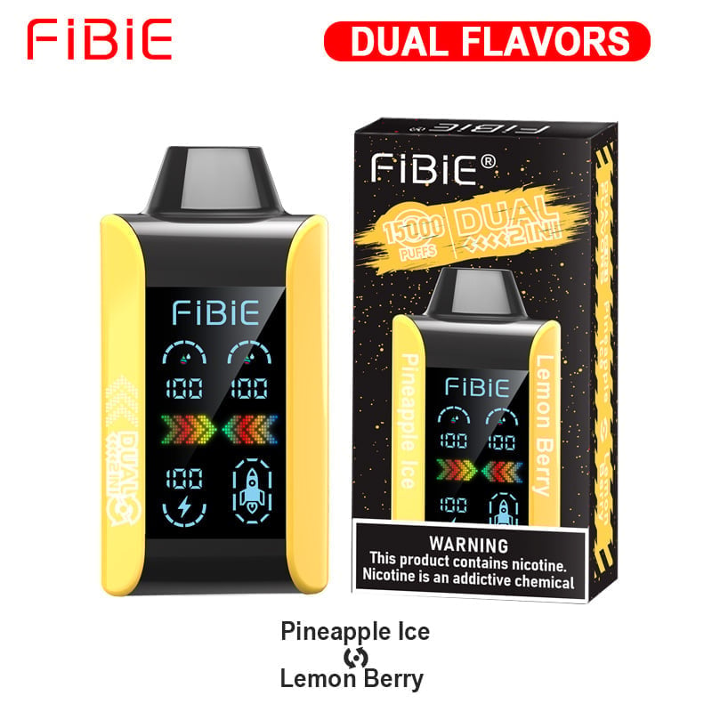 PINEAPPLE ICE & LEMON BERRY - FIBIE 15000  PUFFS (Dual Flavors)