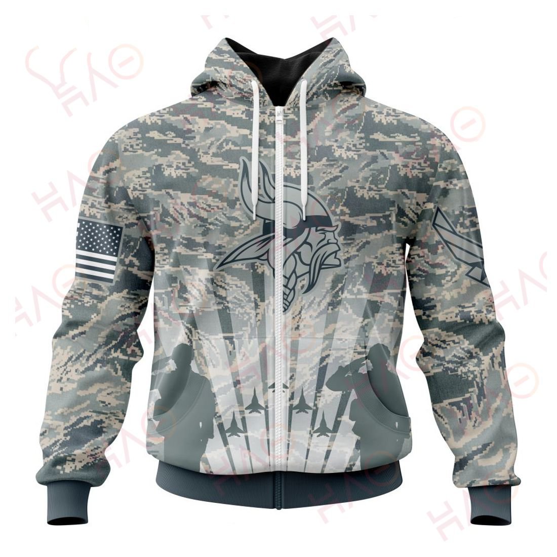 MINNESOTA VIKINGS 3D HOODIE US AIR FORCE