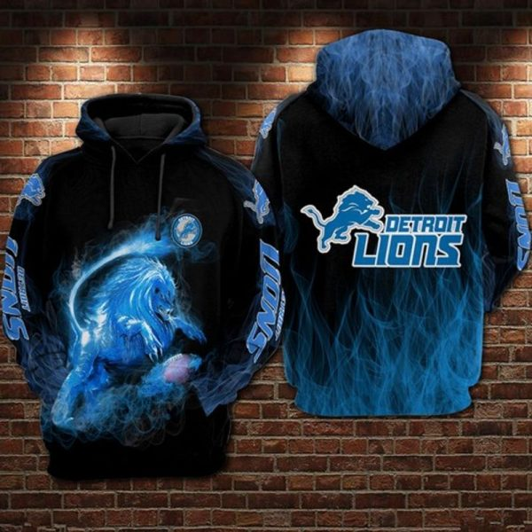 DETROIT LIONS 3D HOODIE SKULL 108