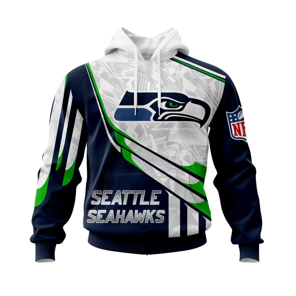 SEATTLE SEAHAWKS 3D HOODIE SKULL0801