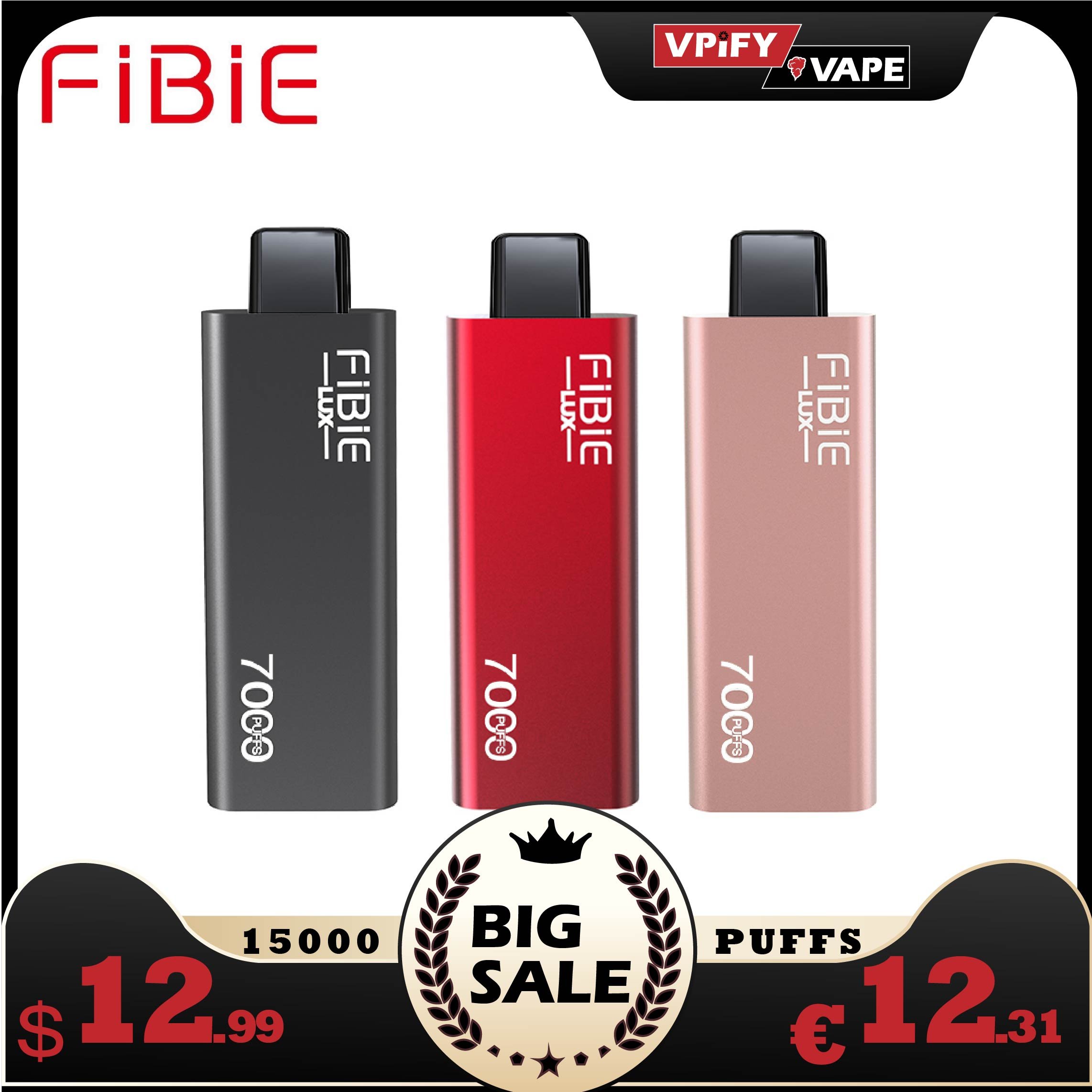 FIBIE 7000 Puffs Disposable Vapor Wands(13 Flavors Collection)