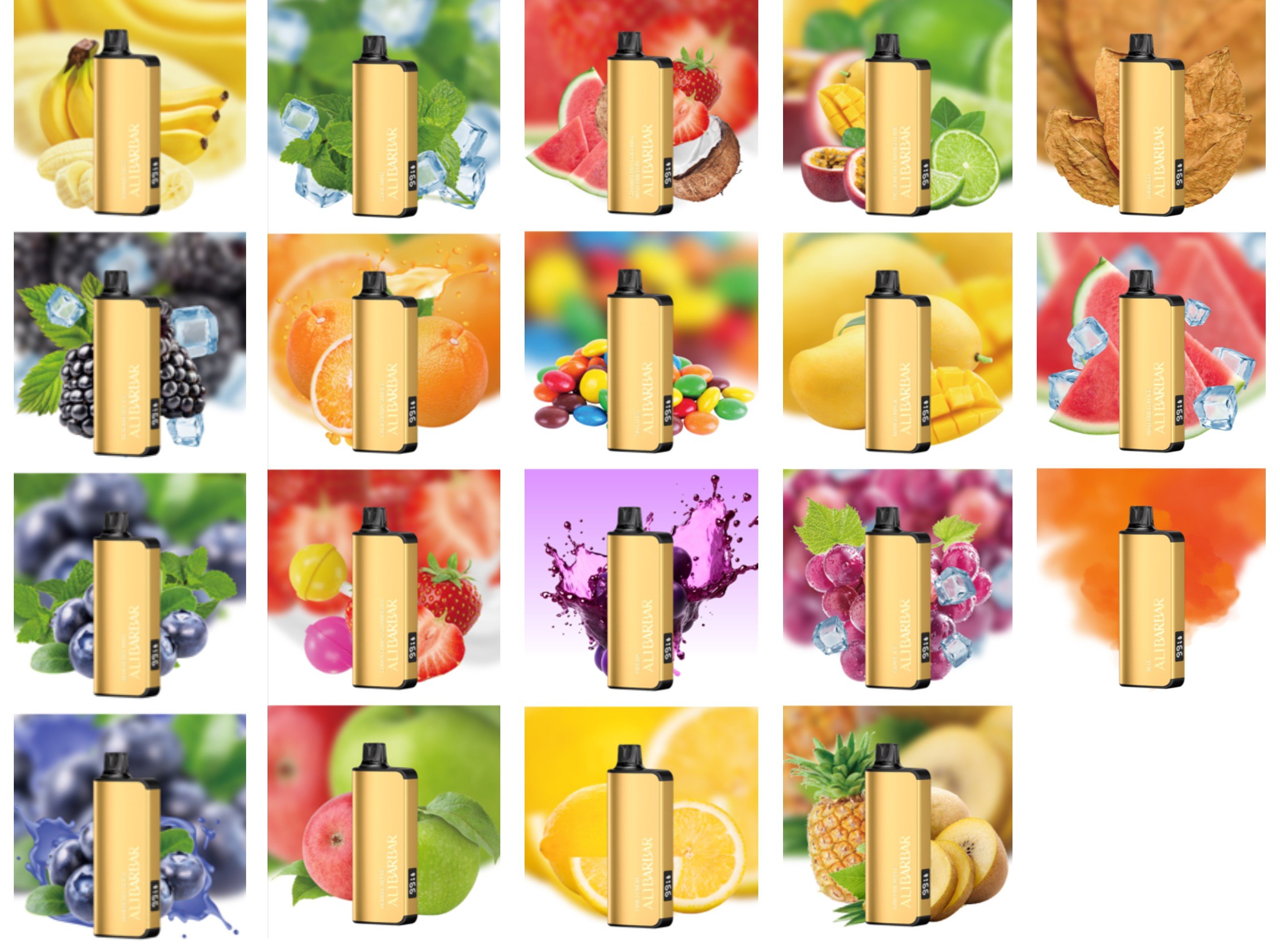 🔥19 PCS for Ultimate Flavor Variety! Alibarbar Ingot 9000 PUFFS-Seamless Vaping