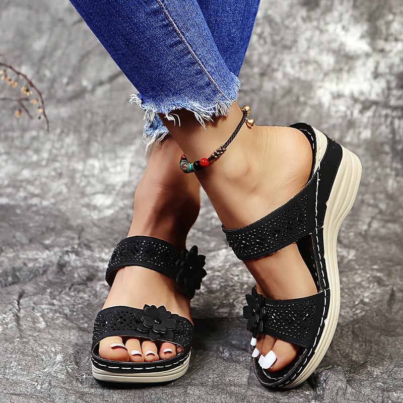 Floral discount footbed sandals