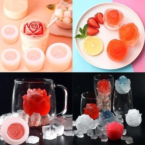 🔥LAST DAY 70% OFF - 3D Rose Shape Ice Cube Mold
