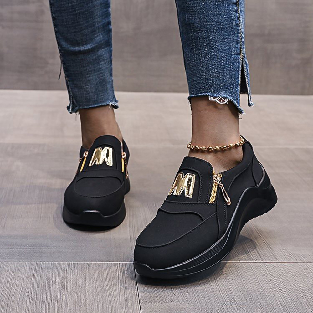 Castillotigo™ Zapatos casuales de moda de caña baja con cremallera
