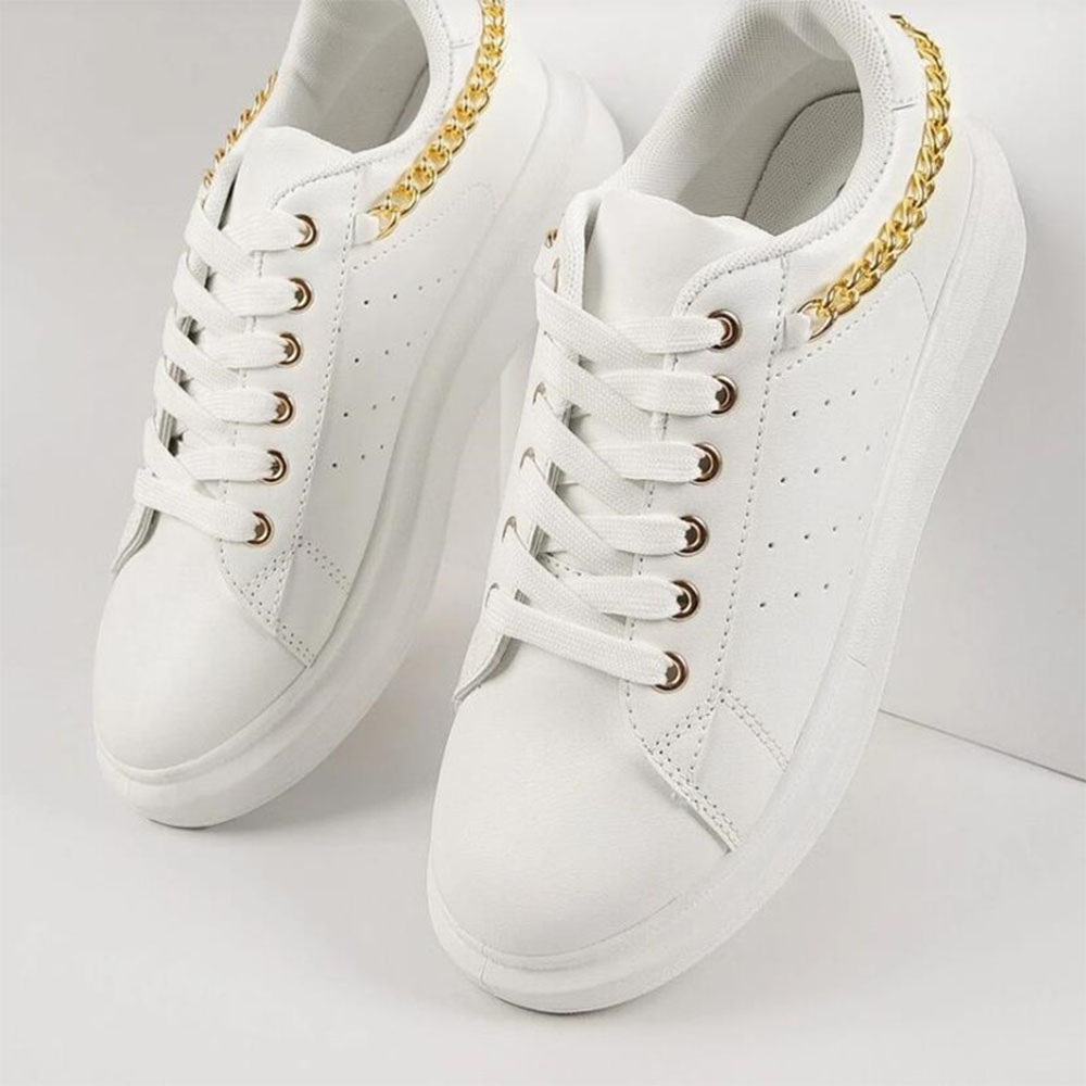 Castillotigo™ 2022 Nuevos zapatos casuales con cordones de cadena de color sólido