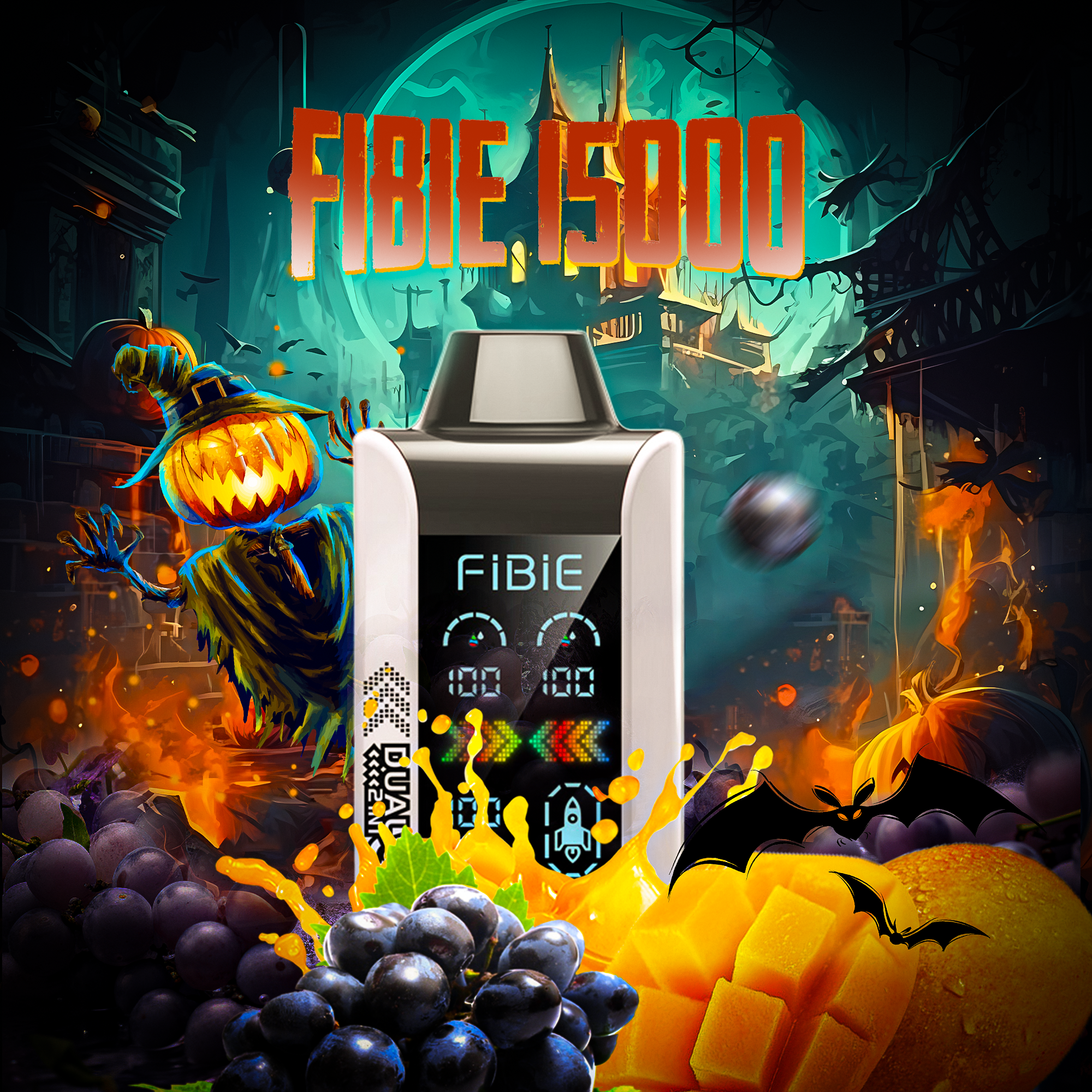 FIBIE 15000 Dual Flavors Disposable Vapor Wands(15000 PUFFS) - Digital LCD Indicator