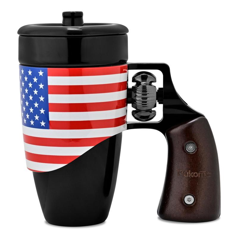 🔥LAST DAY 49% OFF - Gun Handle Coffee Mug with Rotatable Wooden Handle Gift Boxes