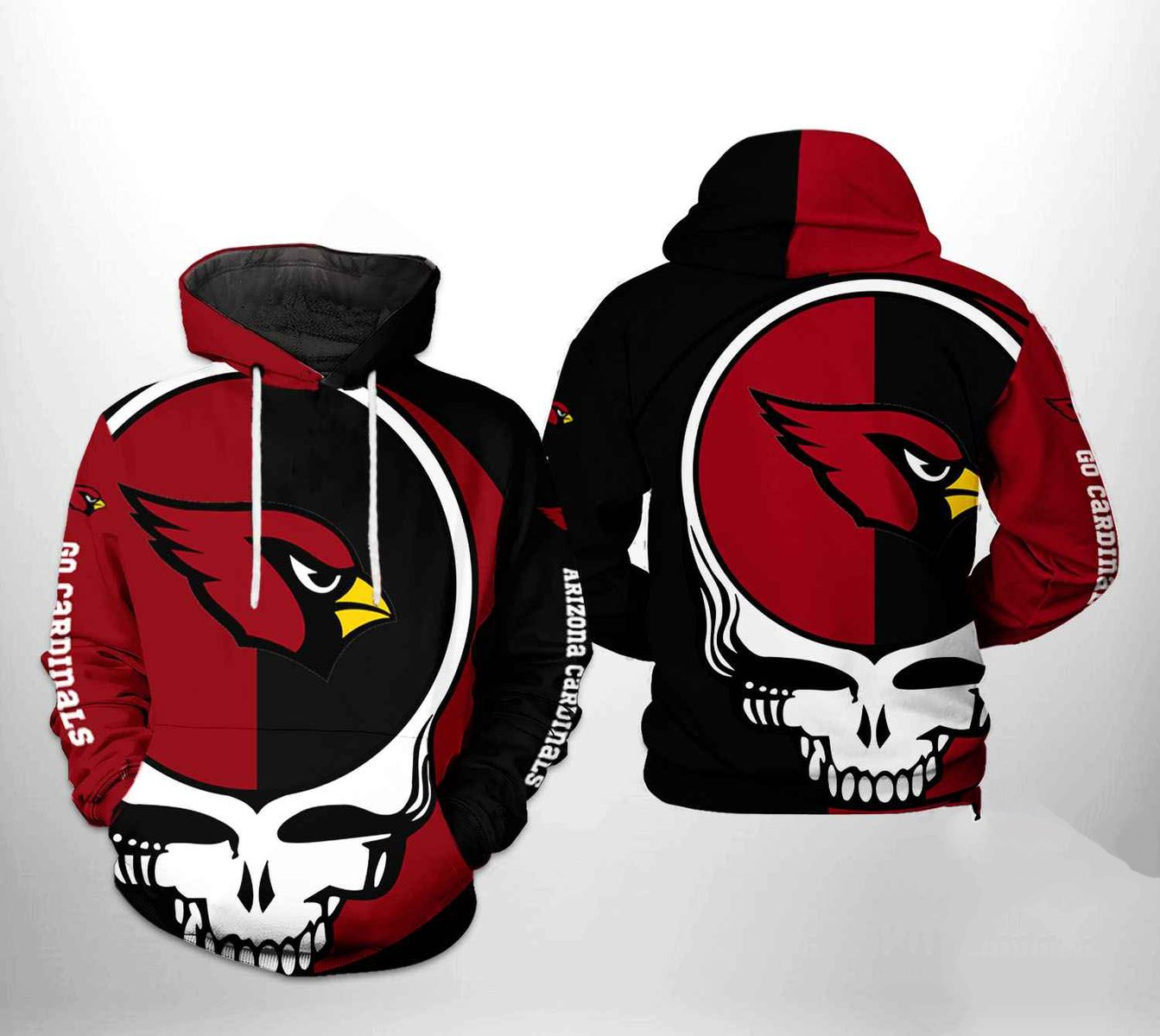 ARIZONA CARDINALS 3D HOODIE SKULL102