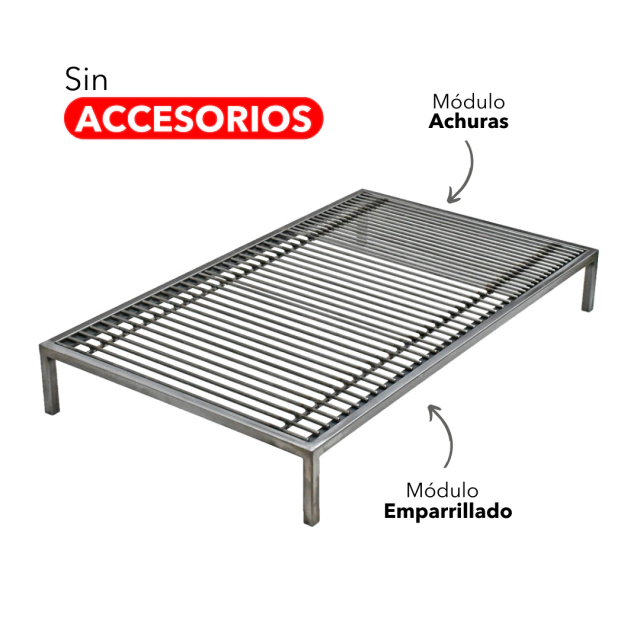 Rejilla todo en uno para parrilla modular de acero inoxidable